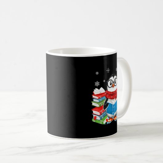 Mug Christmas A Penguin Reading Book Snowflake Cocoa H (Devant droit)