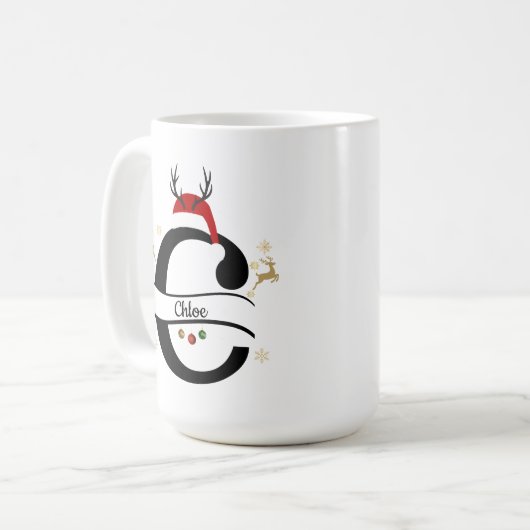 Mug Christmas Alphabet Collection – Letter C Design (Devant gauche)