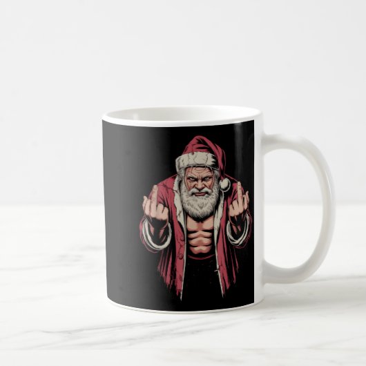 Mug Christmas Angry Santa Middle Finger Sarcastic Xmas (Droite)
