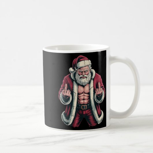 Mug Christmas Angry Santa Middle Finger Sarcastic Xmas (Droite)