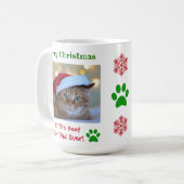 Mug Christmas Best Chat Papa Ever Photo pour animaux (Devant gauche)