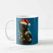 Mug Christmas Black Cat Ice Cream Drip Santa Hat Cute  (Gauche)