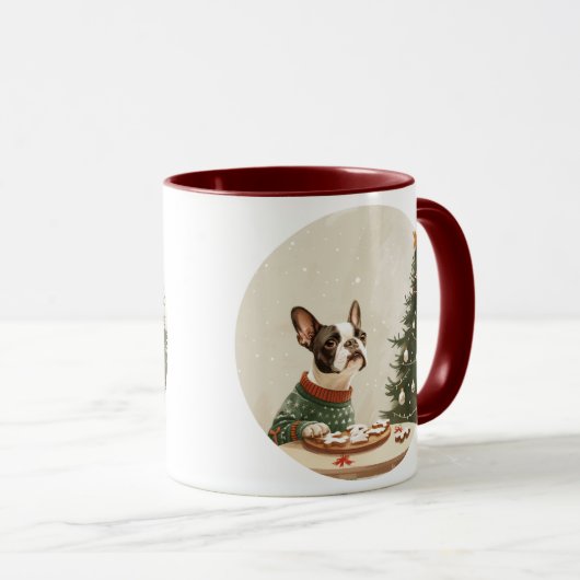 Mug Christmas Boston Terrier Dog (Devant droit)