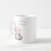 Mug Christmas Bunny and Snowflake, personalized (Devant gauche)