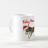 Mug Christmas Burro Feliz Navidad Personnalisable (Devant gauche)