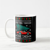 Mug Christmas Car Drifting Through Snow Ugly Xmas Men (Gauche)