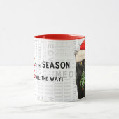 Mug Christmas Cat Black Bombay race (Centre)