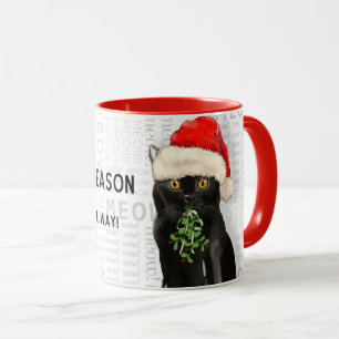 Mug Christmas Cat Black Bombay race