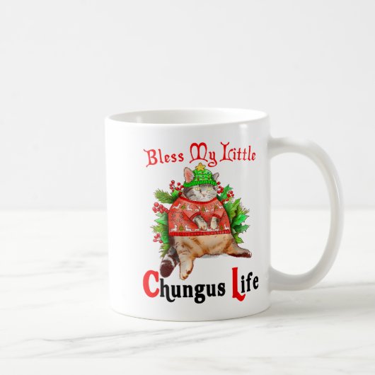 Mug Christmas Cat Bless My Little Funny Cat Life Cat M (Droite)