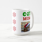 Mug Christmas Cat Mom Empreinte de patte Snowflake Pho (Devant droit)