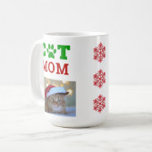Mug Christmas Cat Mom Empreinte de patte Snowflake Pho (Devant gauche)