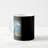 Mug Christmas Cat Starry Night Van Gogh Santa Winter G (Devant gauche)