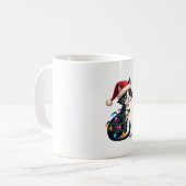 Mug Christmas Cat Tuxedo black cat xmas lights kitty c (Devant gauche)