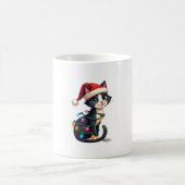 Mug Christmas Cat Tuxedo black cat xmas lights kitty c (Centre)
