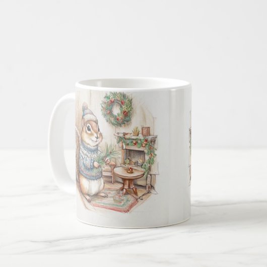 Mug Christmas Chipmunk in Sweater  (Devant gauche)