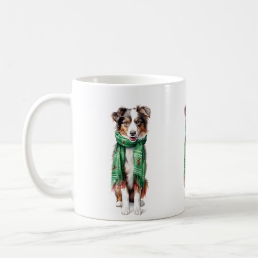 Mug Christmas Collie, Border Collie, Australian Shep (Gauche)