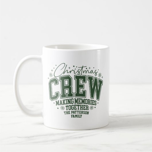 Mug Christmas Crew Personalized Family Name (Gauche)