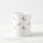 Mug Christmas Custom Name Modern Dachshund Motif (Centre)