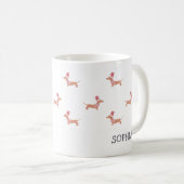 Mug Christmas Custom Name Modern Dachshund Motif (Devant droit)