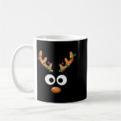 Mug Christmas Cute Reindeer Face Antlers Wrapped In Li (Gauche)
