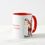 Mug Christmas Cutest Teacher Reindeer Squad Drôle (Devant droit)