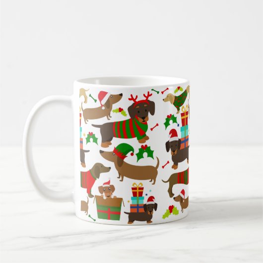 Mug Christmas Dachshund (Gauche)