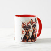 Mug Christmas Dobermann Dogs (Devant droit)