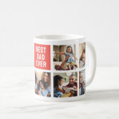 Mug Christmas Elmo | Meilleur papa - Collage photo (Devant droit)
