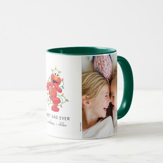 Mug Christmas Elmo | Meilleur papa - Photo (Devant droit)