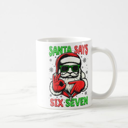 Mug Christmas Funny Santa Says Six Seven 67 Meme Xmas  (Droite)