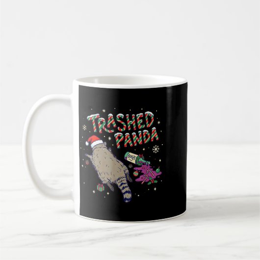 Mug Christmas Funny Trashed Panda Racoon Gets Drunk Xm (Gauche)