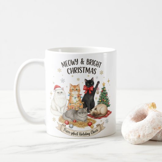 Mug Christmas Gift for Cat Lovers (Avec donut)