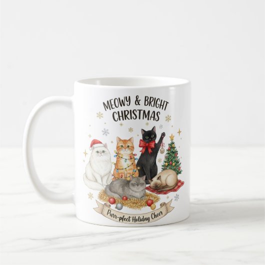 Mug Christmas Gift for Cat Lovers (Gauche)