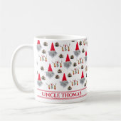 Mug Christmas Gift For Uncle, Gnome & Reindeer Pattern (Gauche)