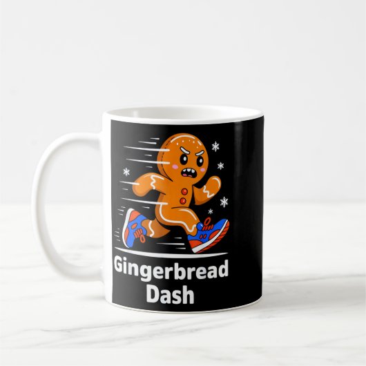 Mug Christmas Gingerbread Dash Running Runner Xmas Mar (Gauche)