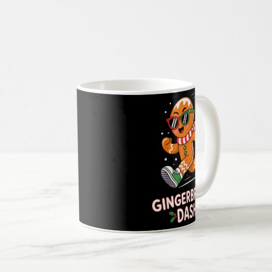 Mug Christmas Gingerbread Dash Running Runner Xmas Mar (Devant droit)