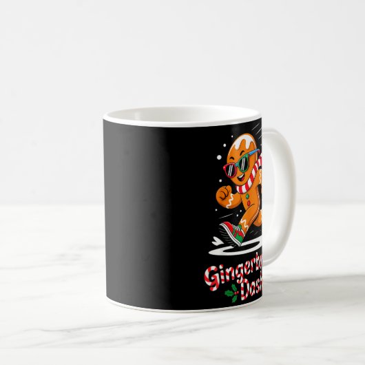 Mug Christmas Gingerbread Dash Running Runner Xmas Mar (Devant droit)