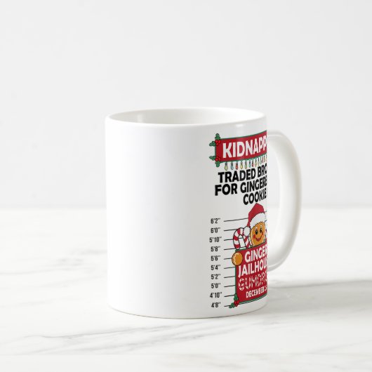Mug Christmas Gingerbread Man Ginger Jailhouse Kidnapn (Devant droit)