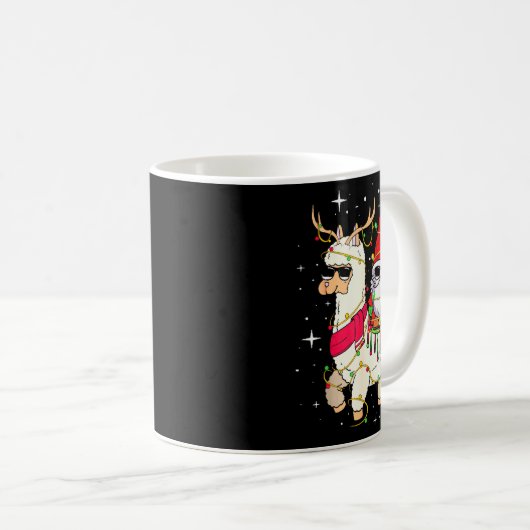 Mug Christmas Gnome On Llama, Cute Alpaca Chanukah Chr (Devant droit)