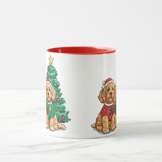 Mug Christmas Goldendoodle Dogs (Centre)