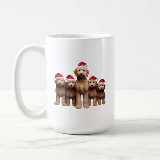 Mug Christmas Goldendoodle, équipage de Xmas Labradood (Gauche)