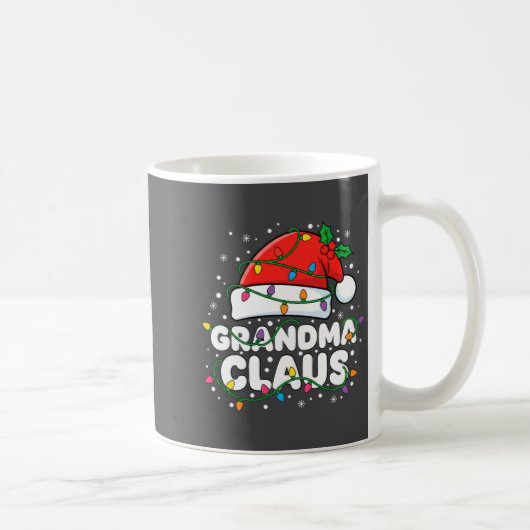 Mug Christmas Grandma Claus Santa Hat Christmas Lights (Droite)