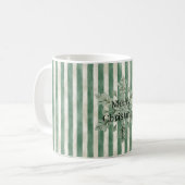 Mug Christmas Green Stripes Snowflake (Devant gauche)