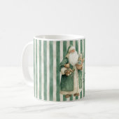 Mug Christmas Green Stripes Teddy Bear Gifts Santa (Devant gauche)