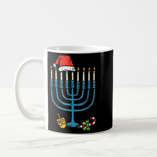 Mug Christmas Hat Menorah Jew Hanukkah Chanukah Men Wo (Gauche)