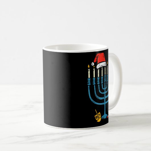 Mug Christmas Hat Menorah Jew Hanukkah Chanukah Men Wo (Devant droit)