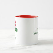 Mug Christmas Holiday Candy Cane with Green Bow  (Centre)