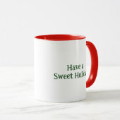 Mug Christmas Holiday Candy Cane with Green Bow  (Devant droit)