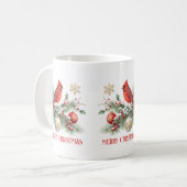 Mug Christmas Holly Bouquet Red Cardinal (Devant gauche)
