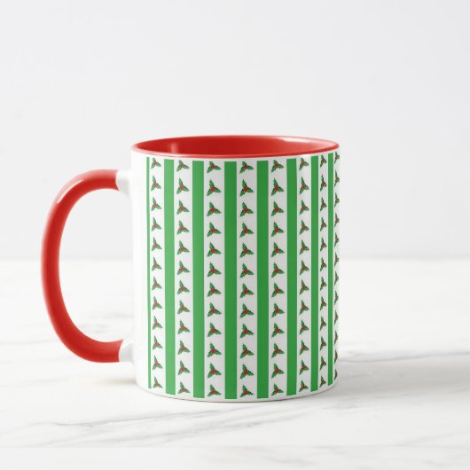 Mug Christmas Holly Motif (Gauche)